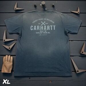 Carhartt T-Shirt Mens XL Gray Graphic Tee Pocket Relaxed Fit Tee Short Sleeve